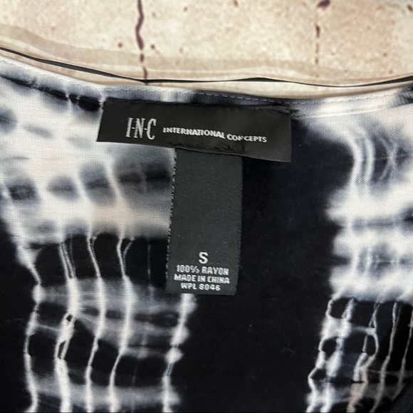 INC international concepts blue tie dye short sleeve top size small - Picture 4 of 6